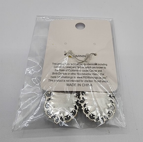 Silver and Turquoise Earrings - Picture 2 of 2